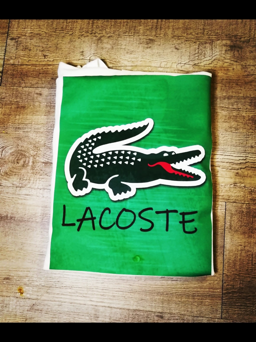 Lacoste Green Tee with Black & Red Crocodile